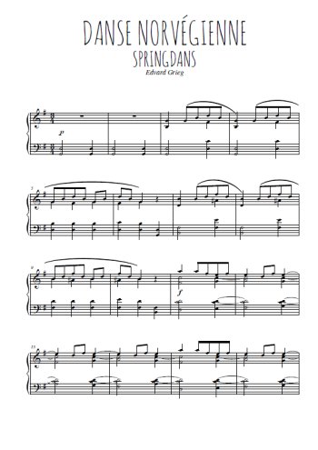 Téléchargez l'arrangement pour piano de la partition de Danse norvégienne en PDF